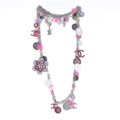 chanel pink enamel necklace|chanel necklace online store.